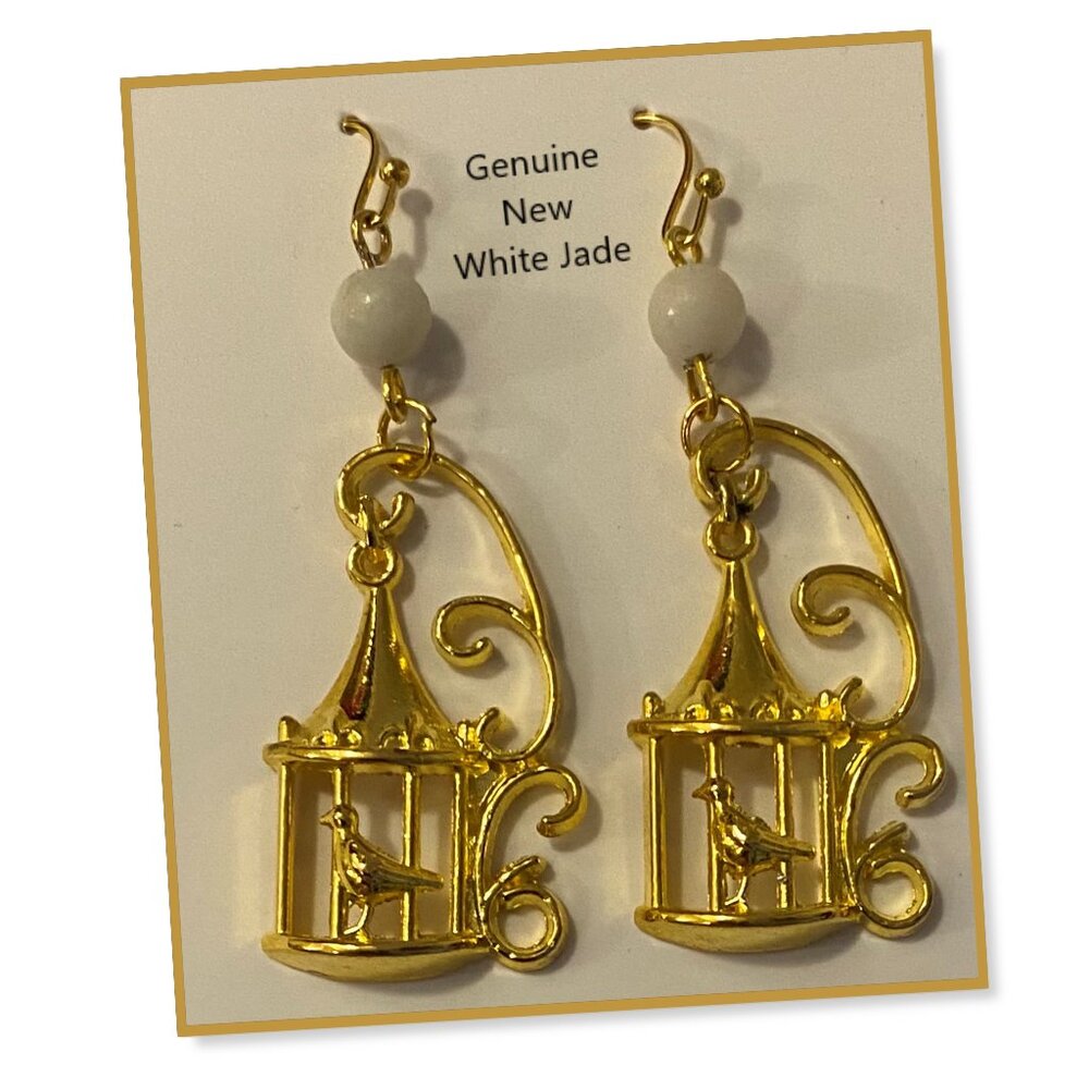 NEW Gold birdcage earrings